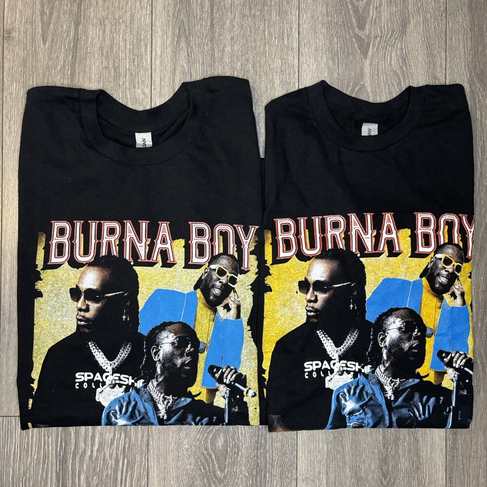 Lot Of 2 Burna Boy Tour T Shirt Size XL & Small 2022 Rap Hip Hop Music Merch